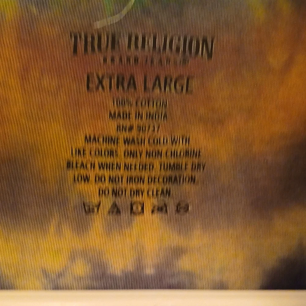 True Religion Multicolor‎ Tie-Dye Short Sleeve Tee W Gold Logo On Sleeve.. Sz.XL